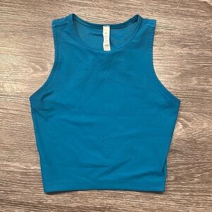 Lululemon Athletica Blue Sleeveless Crop Tank Top